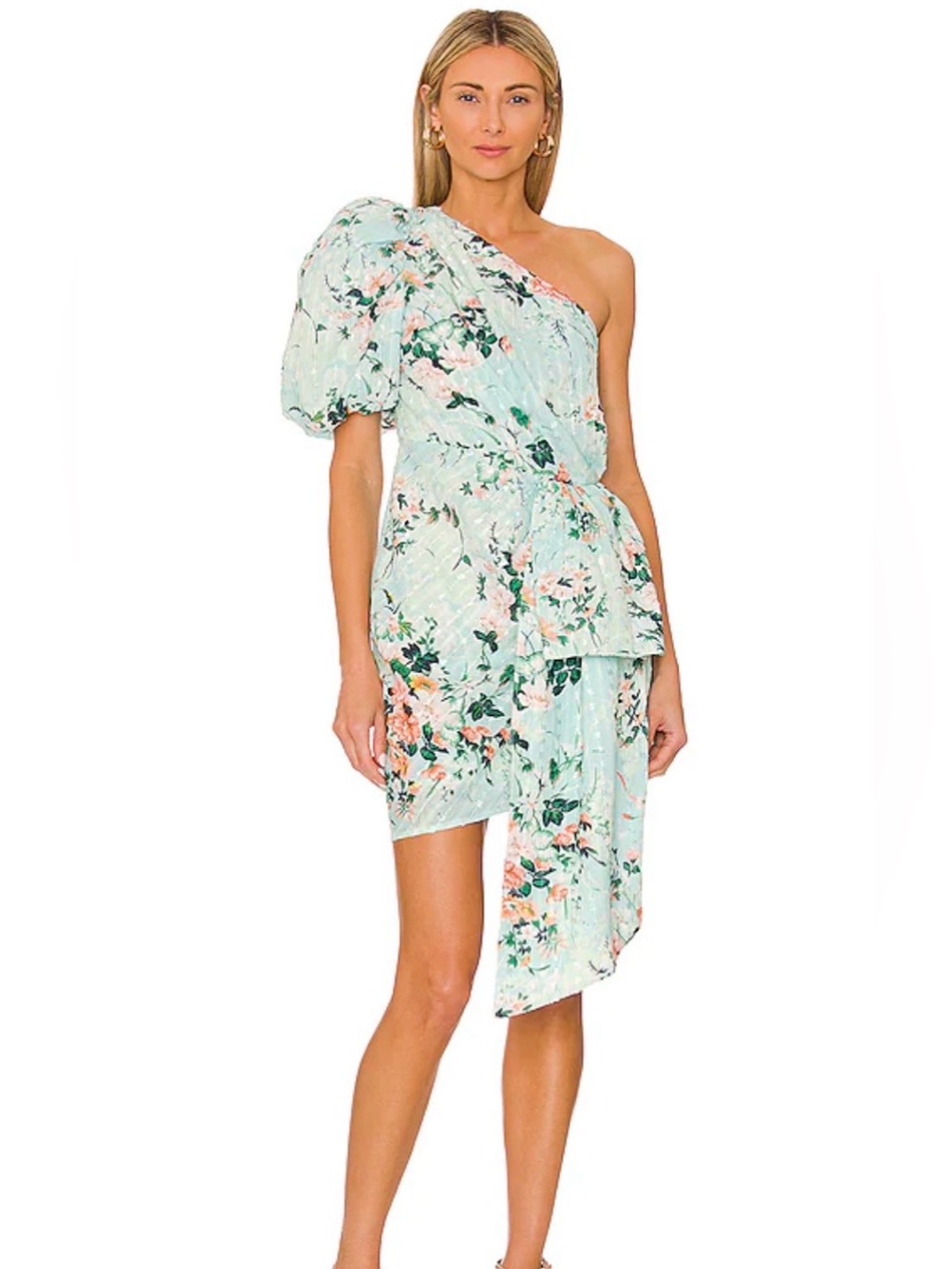 ELLIATT  Esteem Dress in Floral One Shoulder Asymmetric Medium Cocktail/ Wedding
